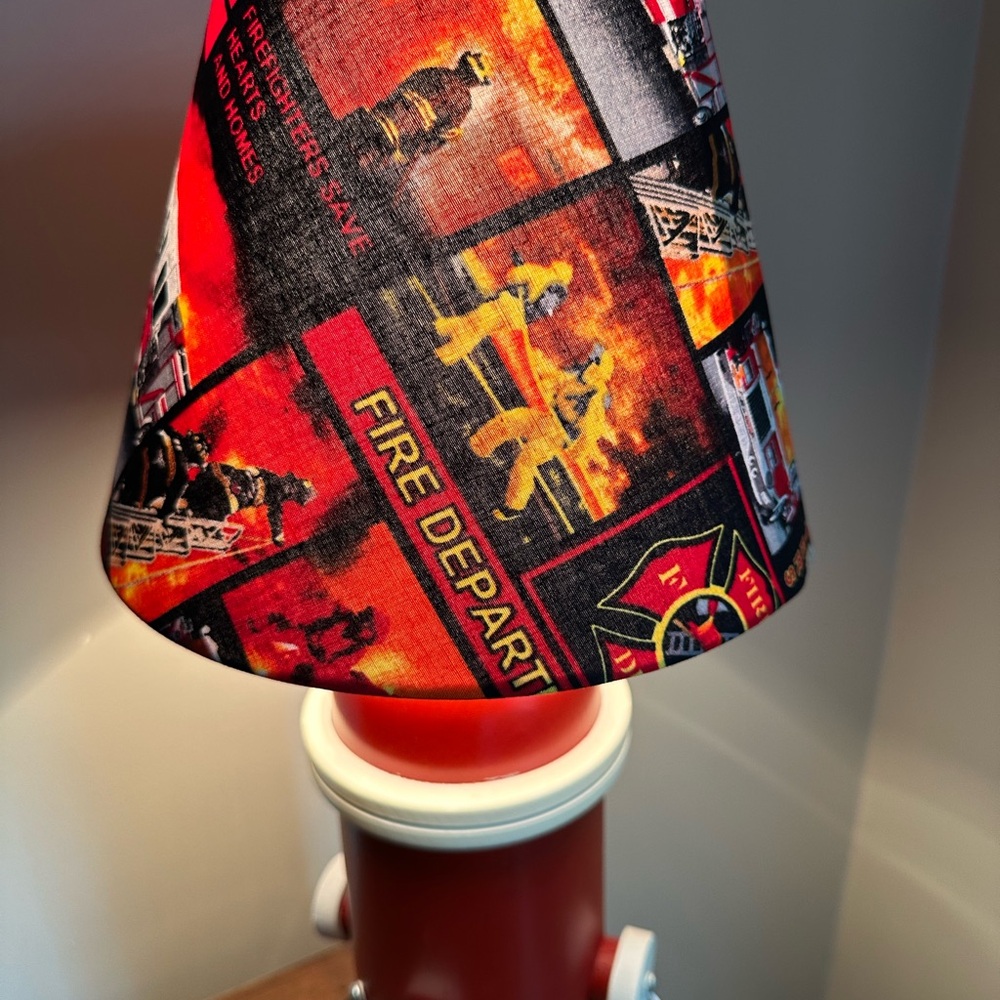 Fire Department Themed Red Lantern Lamp - Picture 4 of 7